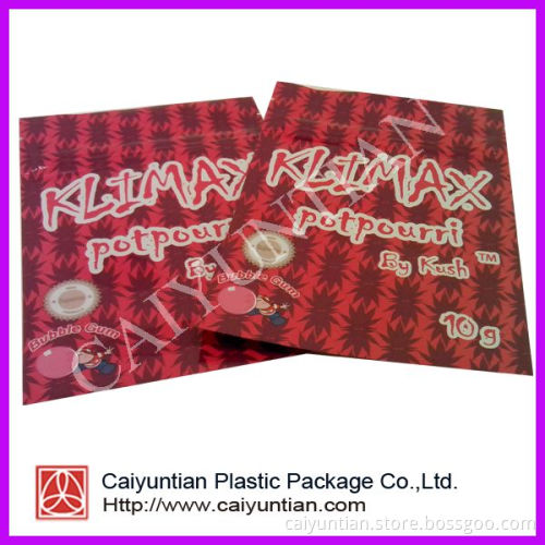 Aluminum Foil Herbal Incense Bag/Klimax Herbal Incense Bag Manufacture